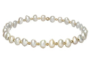 gold filled and pearl beaded bracelet