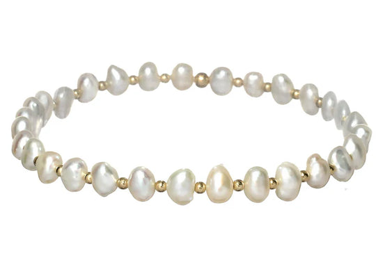 gold filled and pearl beaded bracelet