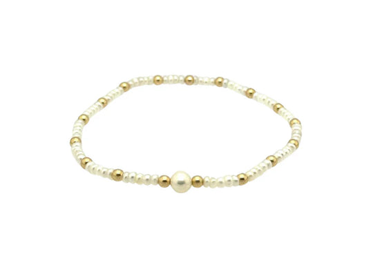 gold filled and fresh water pearl bracelet