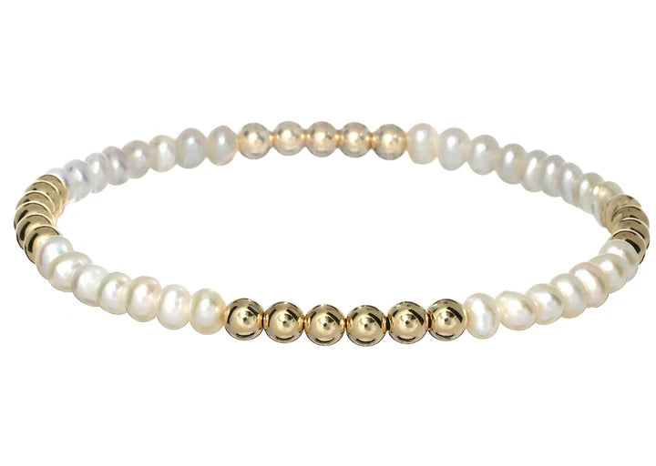 gold filled and pearl beaded bracelet