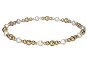 gold filled beaded and pearl bracelet