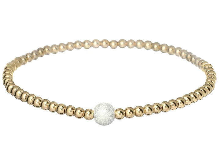 gold filled and silver ball beaded bracelet