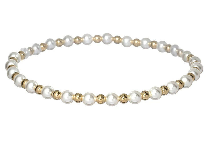 gold filled and pearl beaded bracelet