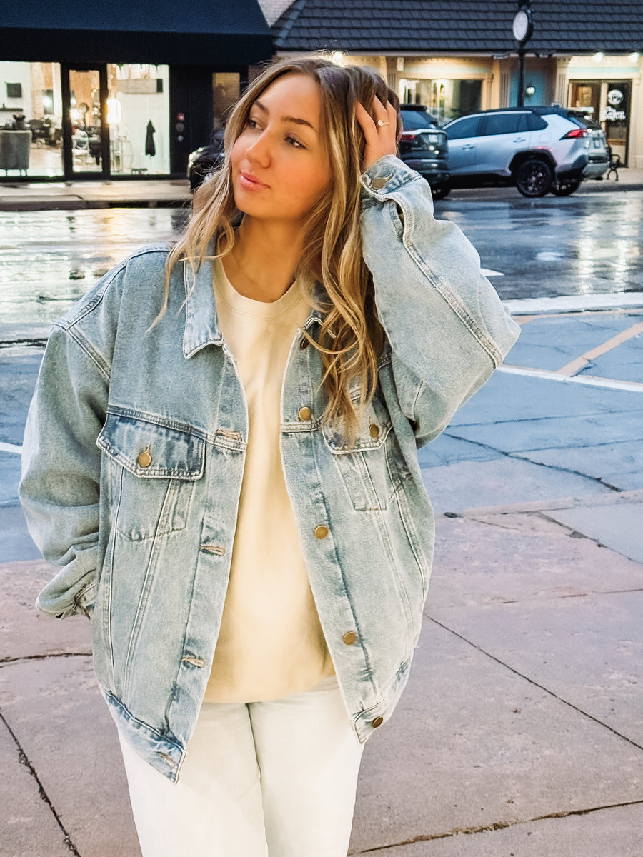 Medium wash denim jacket