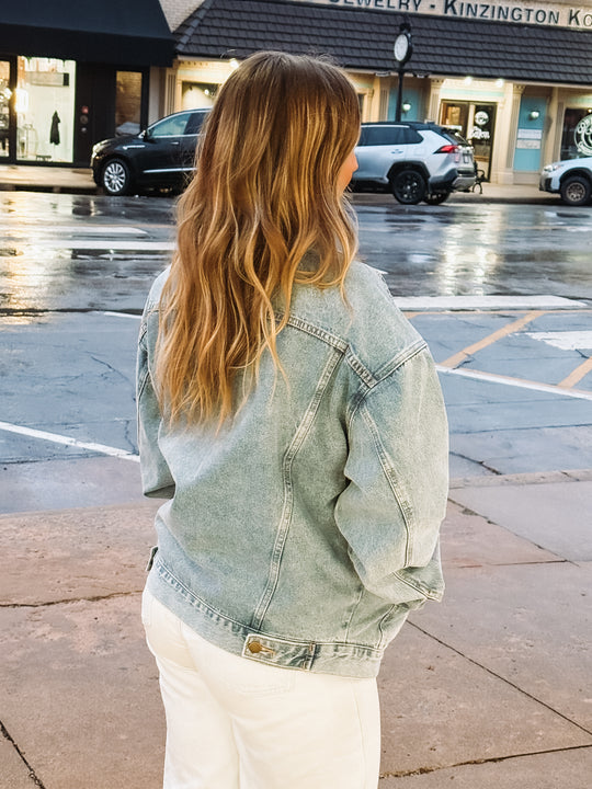 Medium wash denim jacket