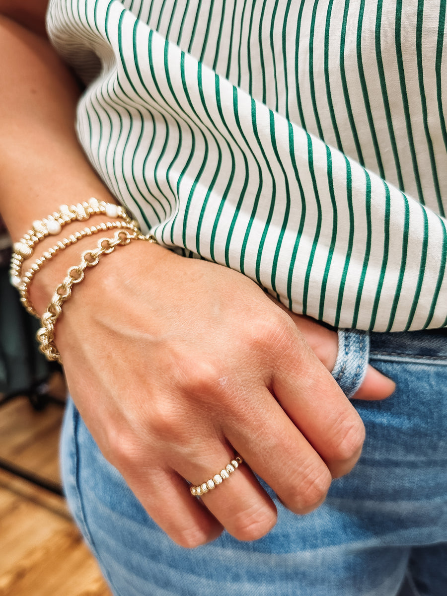 beaded stretchy ring