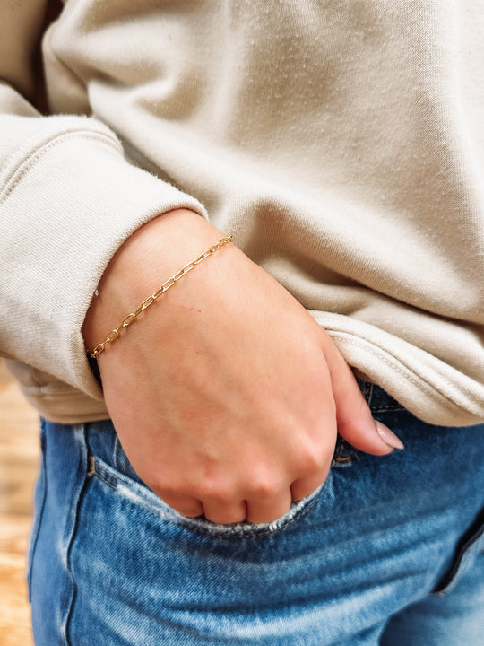 dainty paperclip bracelet