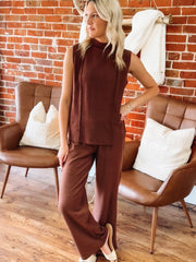 brick colored tank and pant set