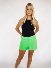 bright green athletic shorts