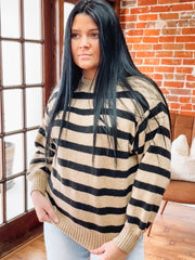 black and mocha striped sweater