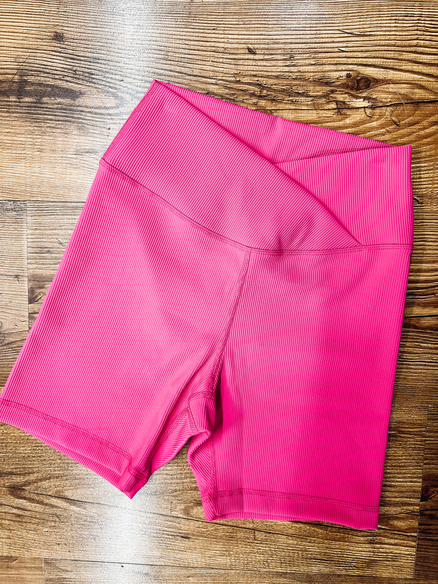pink biker shorts