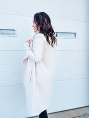 Wide ribbed  light cream colored duster jacket