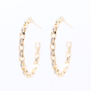 chain link hoop earrings