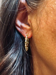 chain link hoop earrings