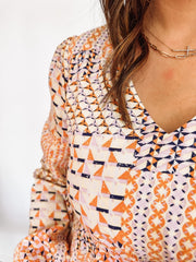 geometric print dress