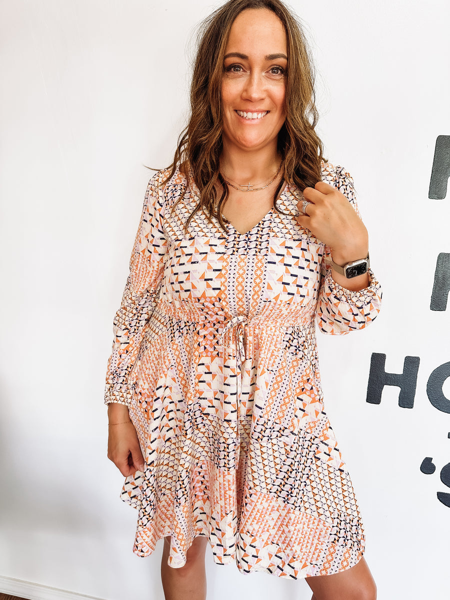 geometric print dress