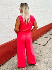 two-piece pant set in pink