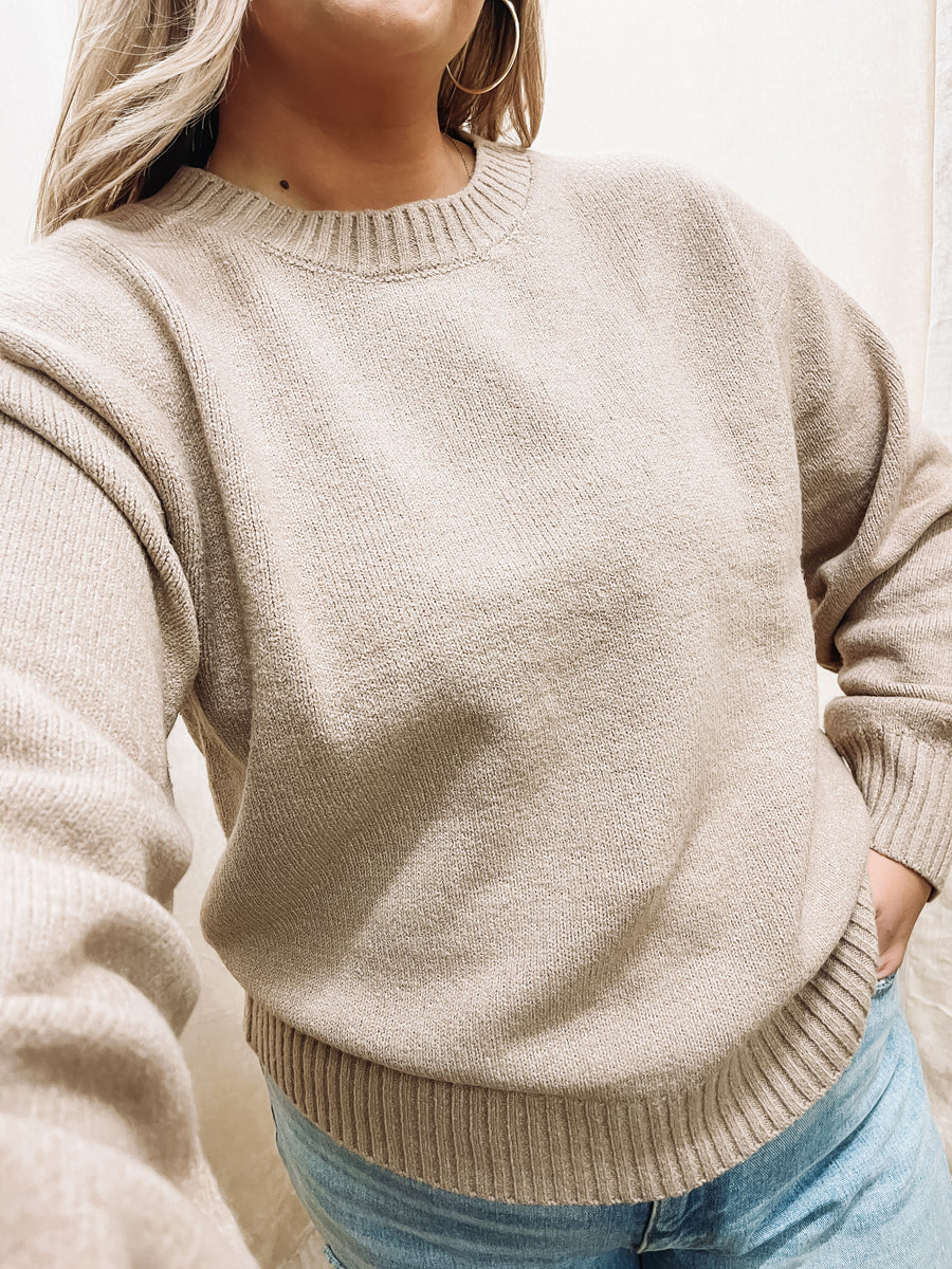 taupe knit sweater