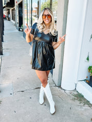 Faux Leather Mini Dress