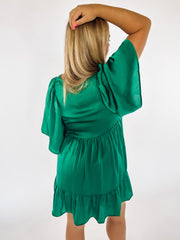 Emerald Peplum Dress