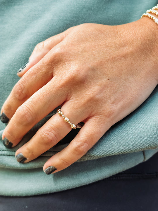 gold filled ball beaded ring