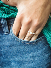 gold filled and fresh water pearl beaded ring