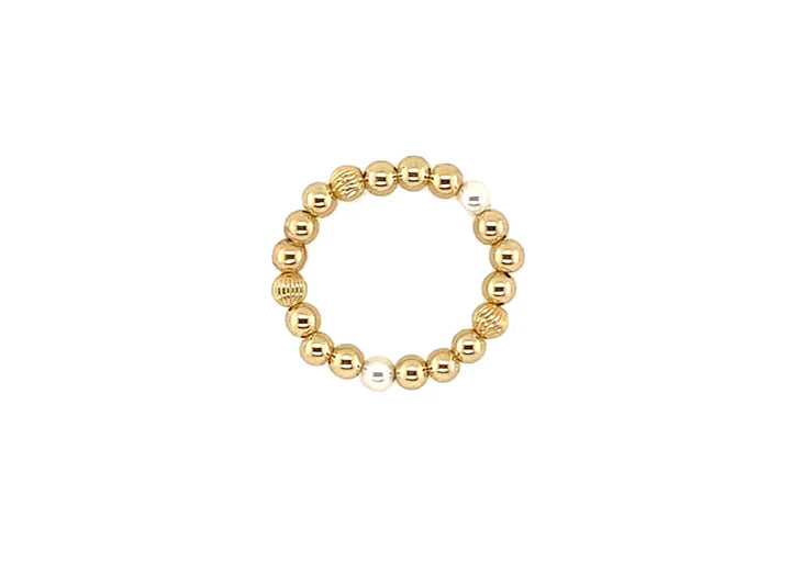 beaded stretchy gold filled ring