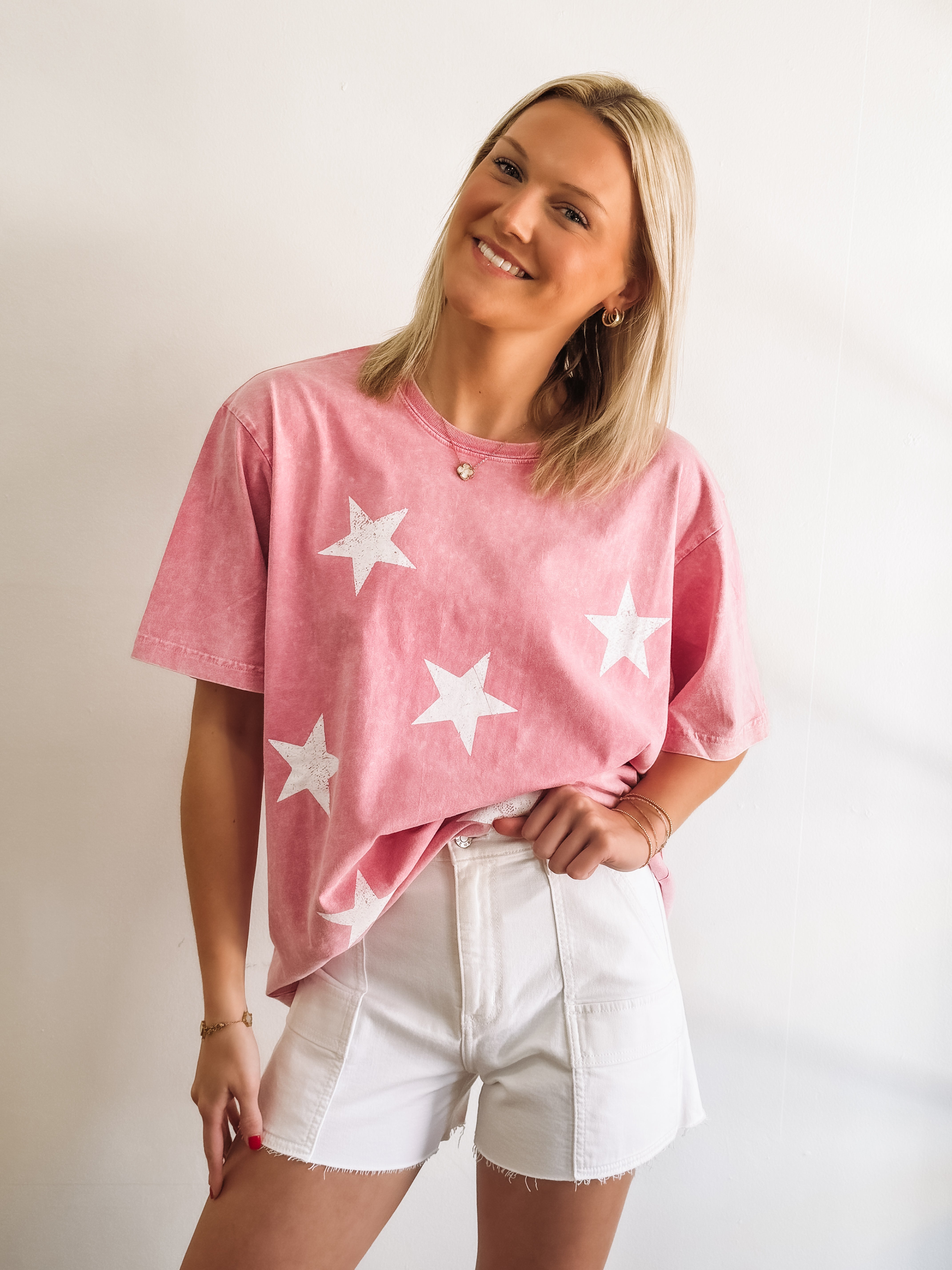 pink graphic tee