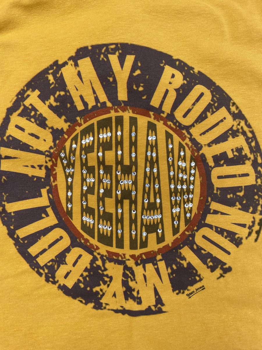 yellow graphic tee