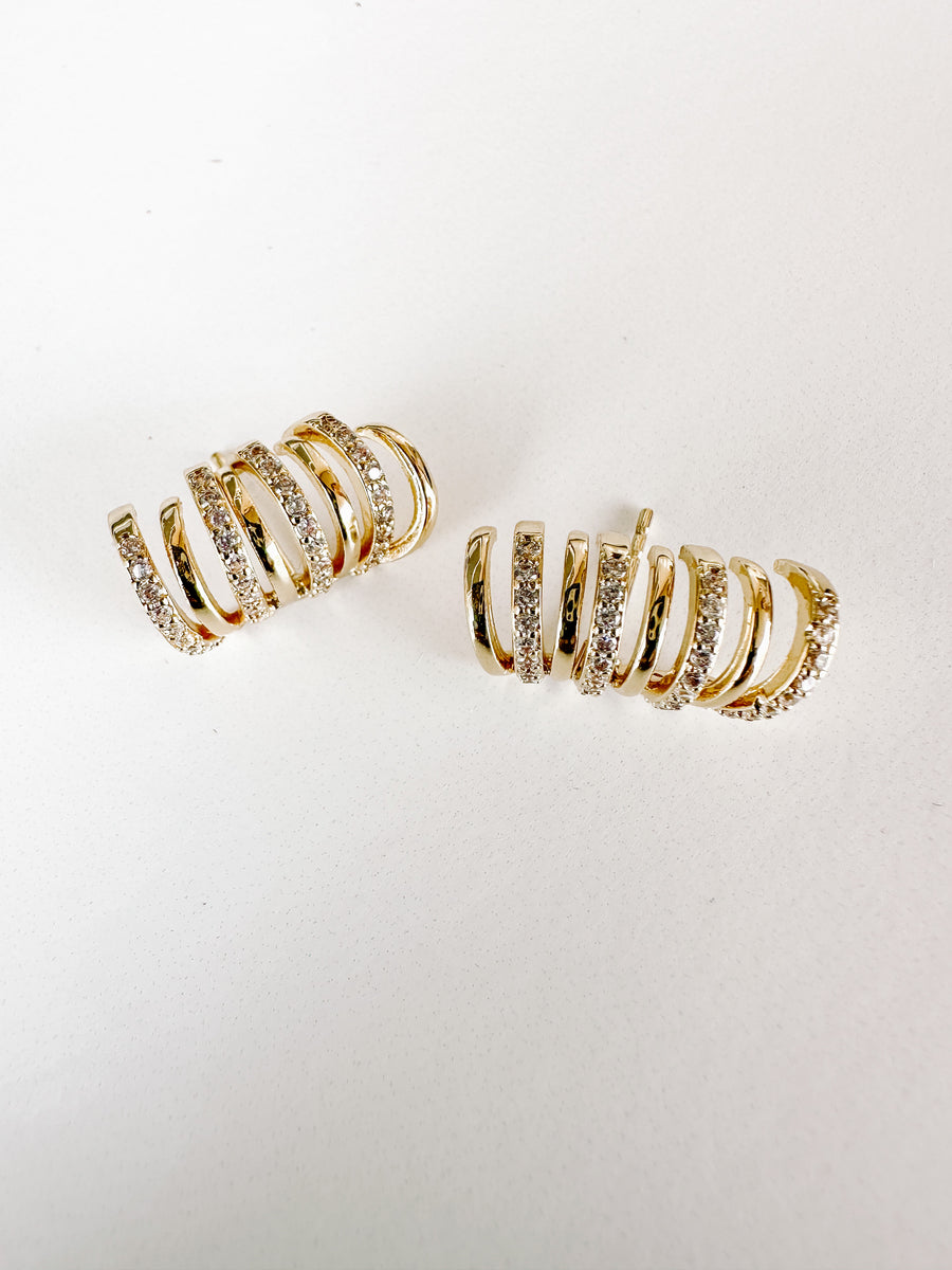 gold rhinestone studs