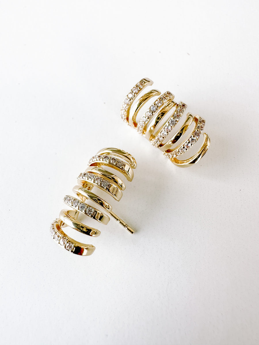 gold rhinestone studs