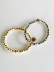 beaded silver and gold bracelet