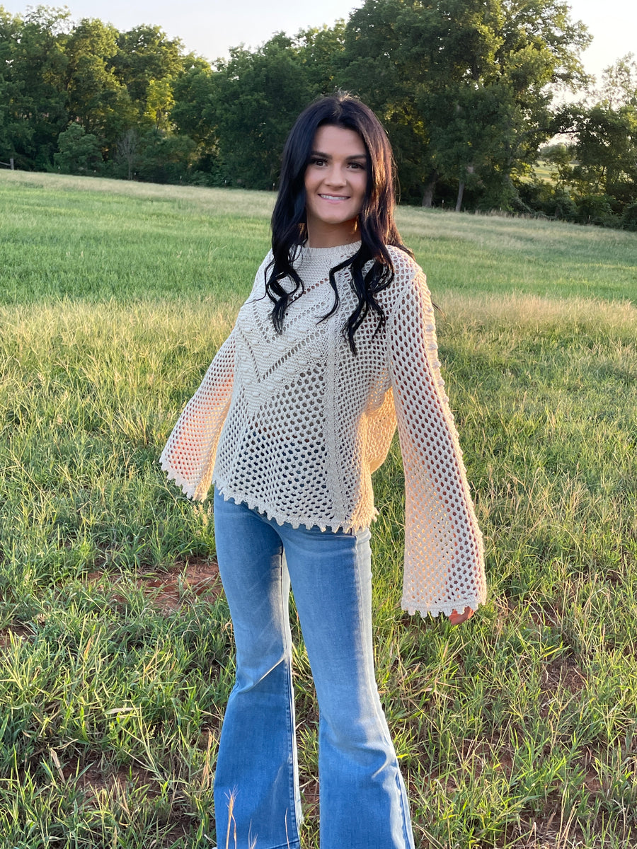 Ivory crocheted sweater