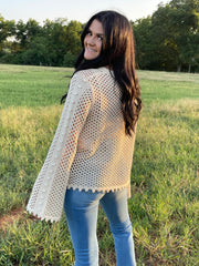 Ivory crocheted sweater