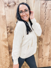 ivory knit hoodie sweater